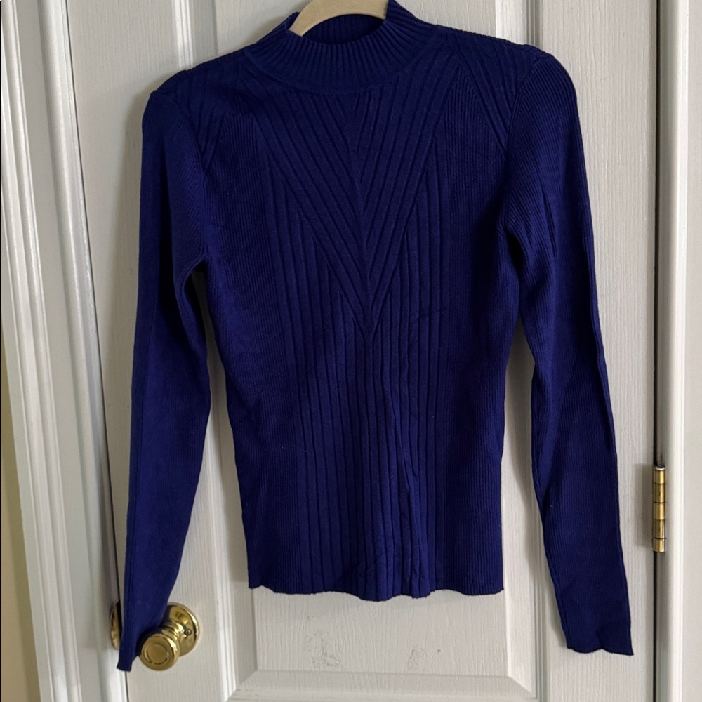INC International Concepts Royal Blue Ribbed Sweater